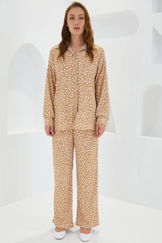 Textured Long Sleeve Knit Shirt & Pants Knitted Co-ord Set