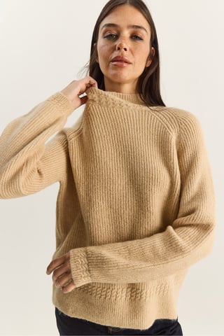 Oversized Crew Neck Knit Sweater