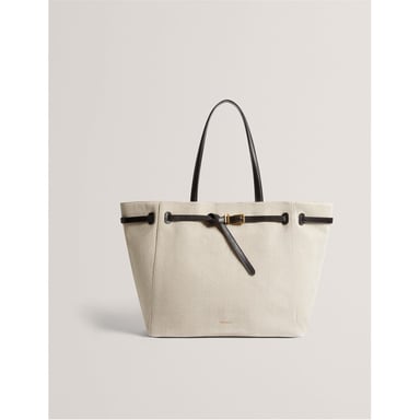 Women's Ted Baker Canvas Tote with Logo in Brn-Choc