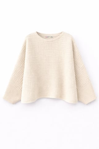 Oversized Textured Ribbed Crew Neck Sweater