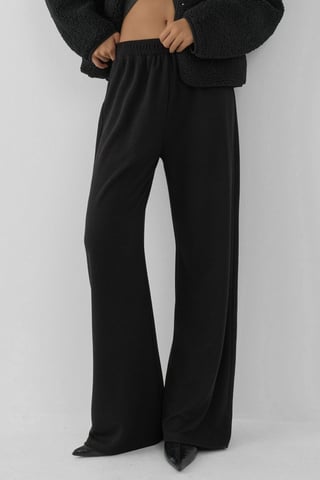 Breda Leggins i Texturerad Stickning