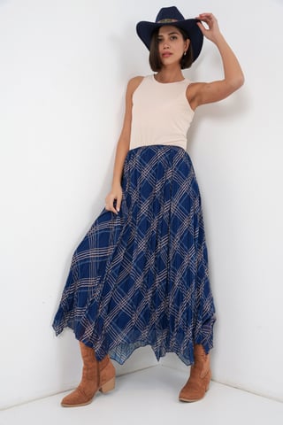 Asymmetrical Patterned Maxi Skirt