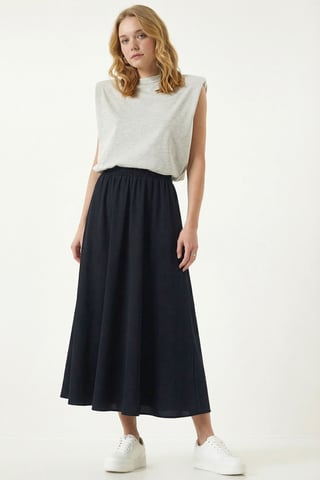 Elastic Waist Maxi Skirt
