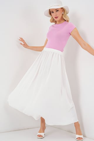 Maxi Skirt with Elastic Waist