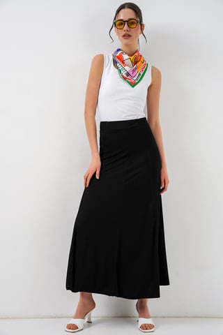 High Waist A-Line Maxi Skirt