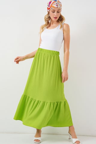 Textured Maxi Knit Skirt with Elastic Waist