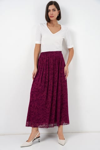 High Waist Floral Maxi Skirt