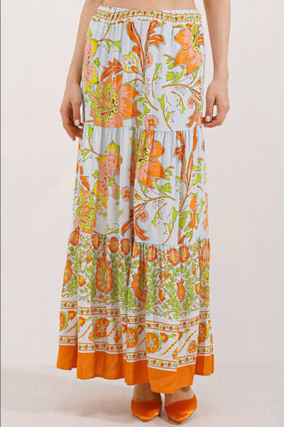 Maxi Patterned Relaxed Fit Skirt