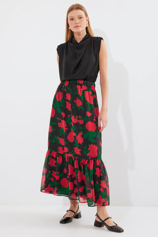 Floral Print Maxi Skirt