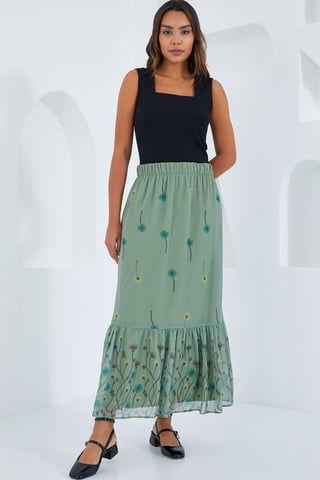 Floral Print Maxi Skirt