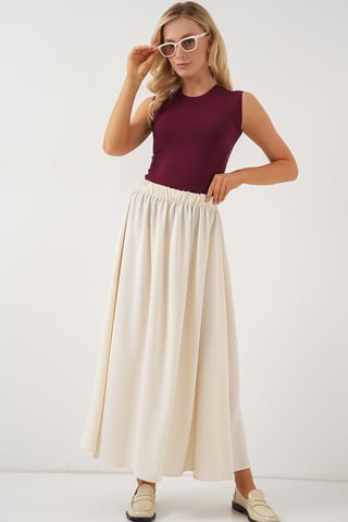 Maxi Skirt with Elastic Waist