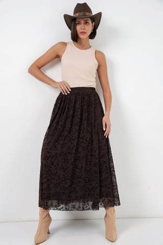 High Waist Floral Maxi Skirt