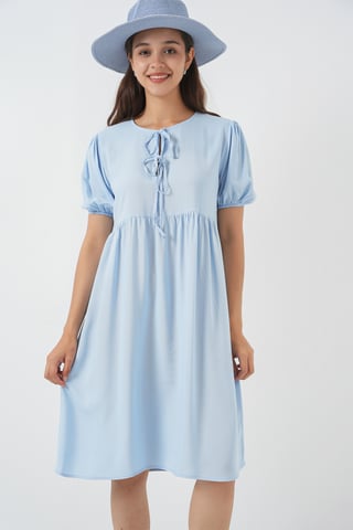 Midi Dress with Bow Tie Closure