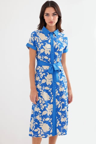 Flowering Midi Dress with Bow