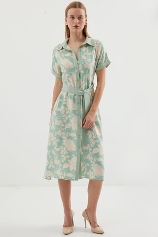 Flowering Midi Dress with Bow