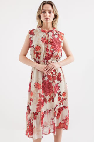 Midi Dress with Bow Detail
