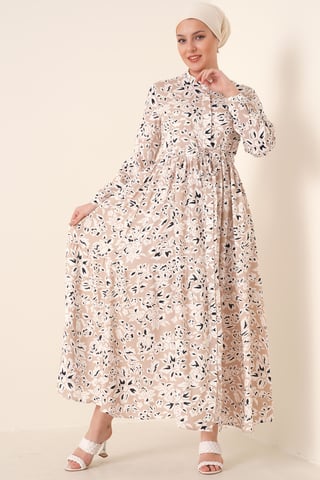 Maxi Dress with Patterned and Button Closure