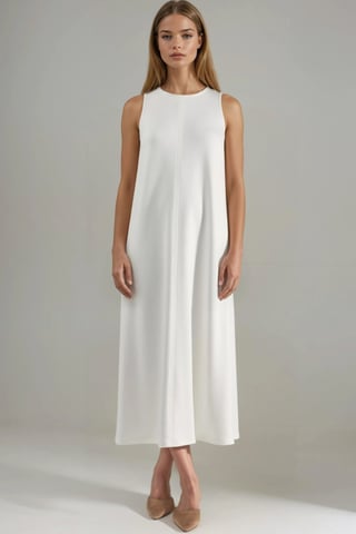 Modal Touch Relaxed Fit Midi Dress with Pockets