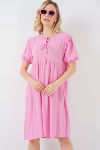 Midi Dress with Bow Tie Closure