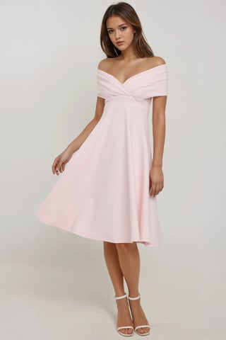 Midi Dress with Boat Neck