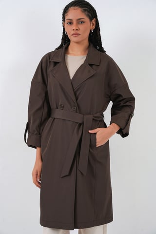 Belted Double Breasted Trench Coat