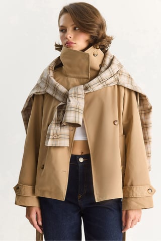 Oversize Buttoned Trench Coat