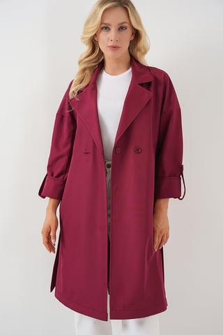 Belted Double Breasted Trench Coat