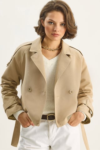Oversized Trench Coat with Tie Closure