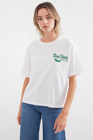 Tryckt Crew Neck Lätt T-Shirt