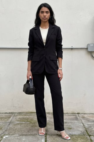 Buttoned Jacket Collar Two-Piece Set