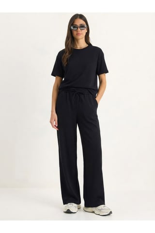Crew Neck T-Shirt and Pants Two-Piece Set