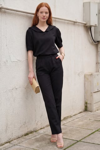 Shawl Collar Buttoned Two-Piece Coord Set