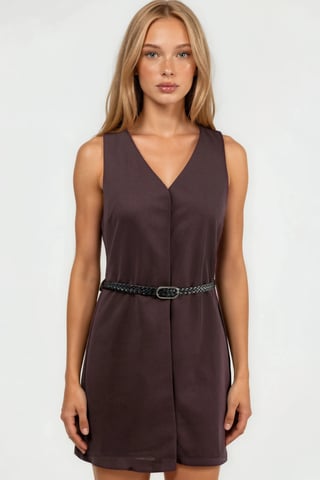 V-Neck A-Form Fit Mini Dress