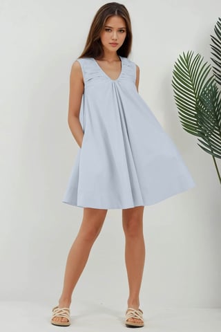 Mini U Collar A-Form Dress