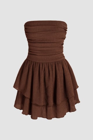 Strapless Ruffle Mini Dress
