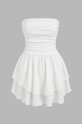 Strapless Ruffle Mini Dress
