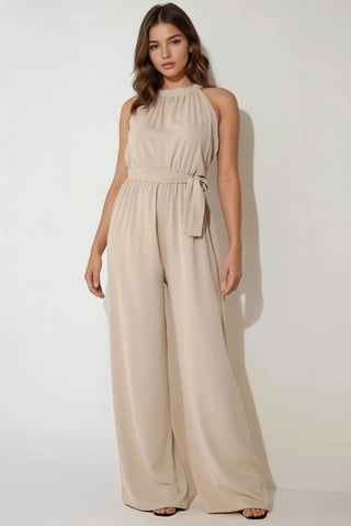 Wide Leg Halter Neck Jumpsuit