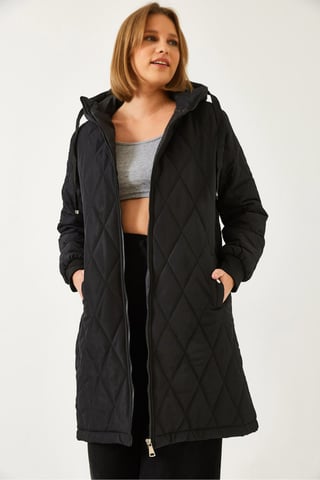 Plush Thick Long Puff Coat with Zipper Collar