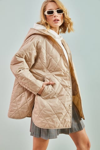 Hooded Oversized Quilted Jacket