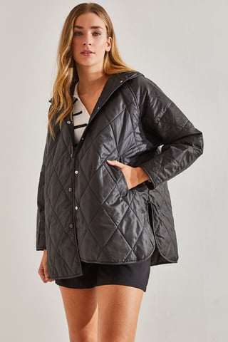 Gekapte Oversized Gewatteerde Donsjas