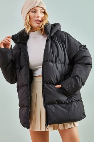 Hooded Thick Puffer Down Coat
