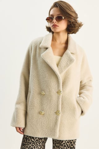 Oversized Textured Plush Jacket