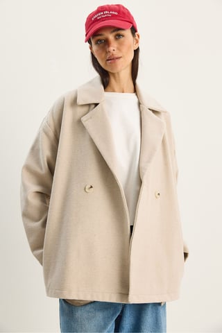 Oversized Coat with Button Closure
