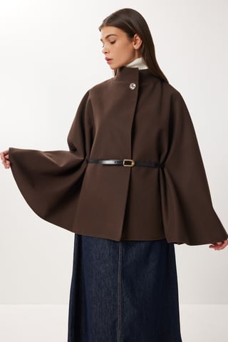 Textured Pancho with Belt