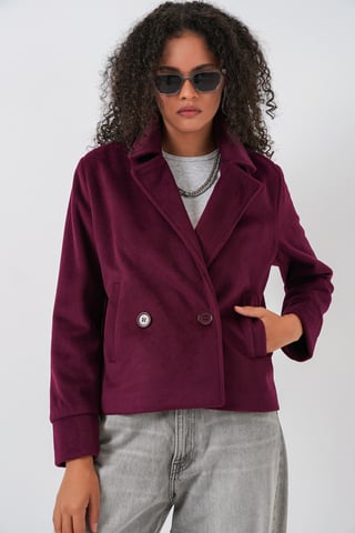 Textured Double Breasted Jacket