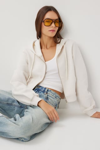 Hooded Zip-Up Comfort Sweatshirt