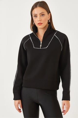 Hooded Cropped Oversized Sweatshirt with Pompom