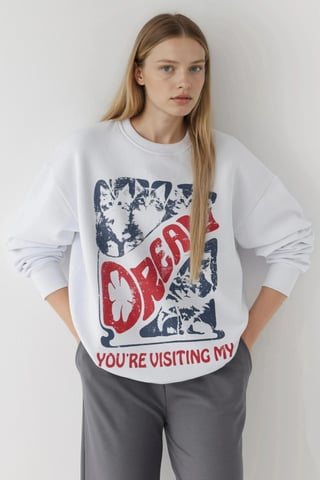 Printed Crew Neck Sweatshirt