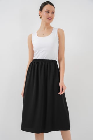Midi Knit Elastic Waist Skirt