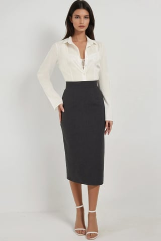 High Waist Midi Skirt